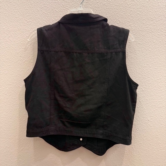 Carole Little Sport Top Vest Size Large Beaded Casual Black Cotton - Picture 4 of 4